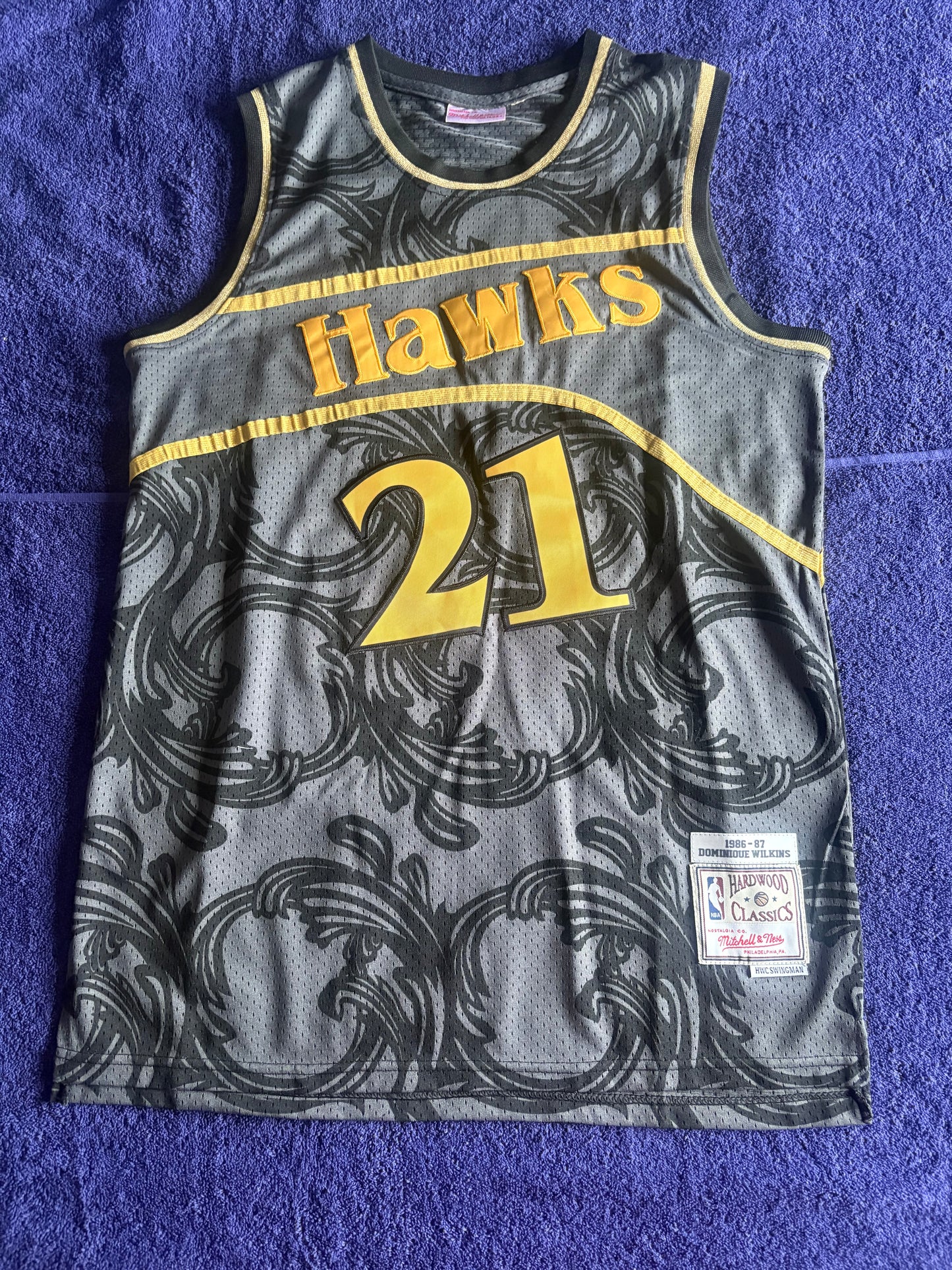 Atlanta Hawks M&N NBA HardWood Classics Basketball Vest Large Wilkins 21