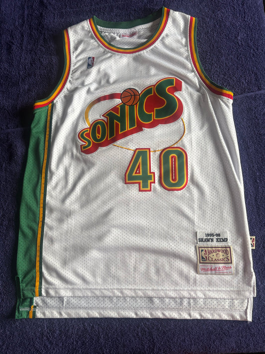 Seattle SuperSonics M&N NBA HardWood Classics Basketball Vest Large Kemp 40