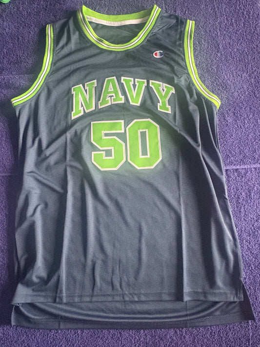 Retro Throwback NCAA Basketball Vest Large Navy Robinson 50