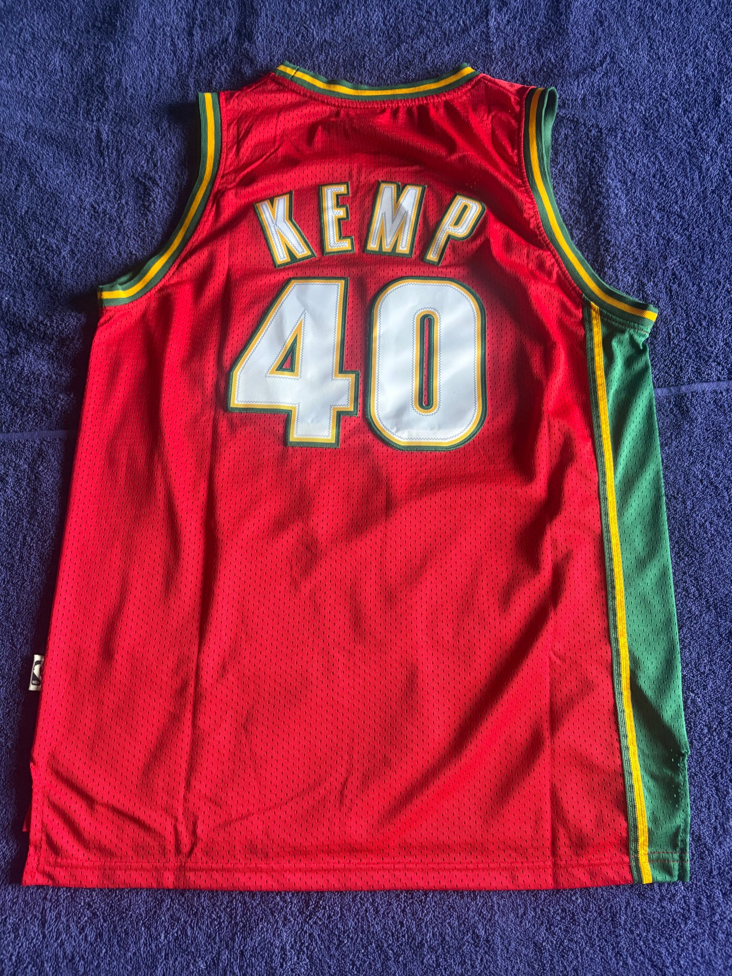 Seattle SuperSonics M&N NBA HardWood Classics Basketball Vest Large Kemp 40