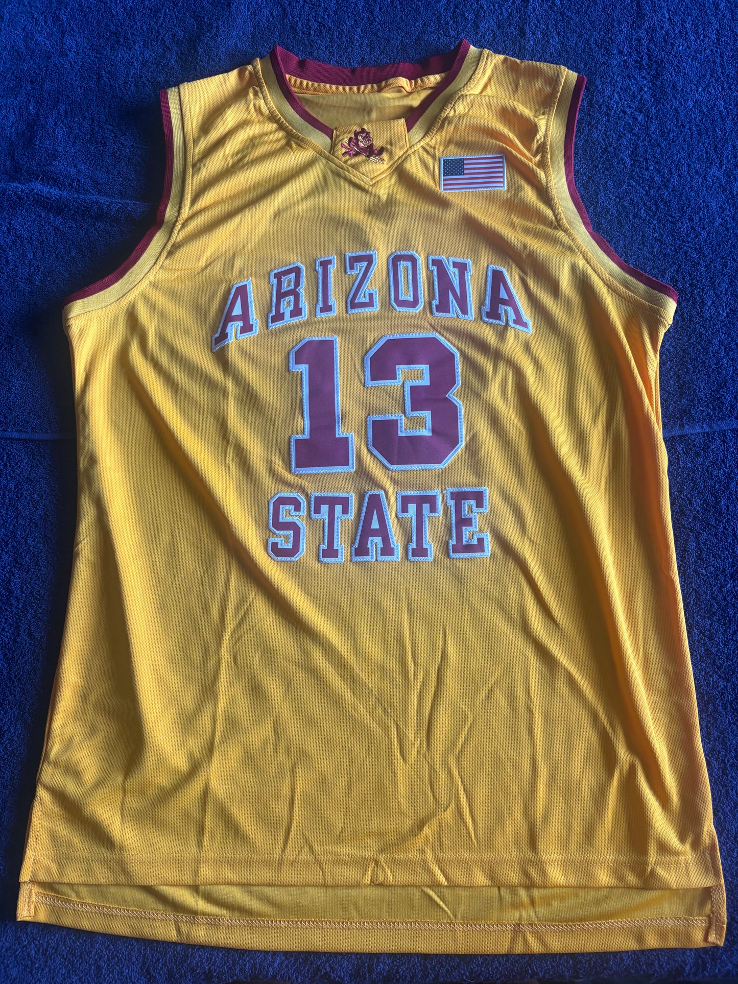 Retro Throwback NCAA Basketball Vest Large Arizona State Sun Devils 13 Harden