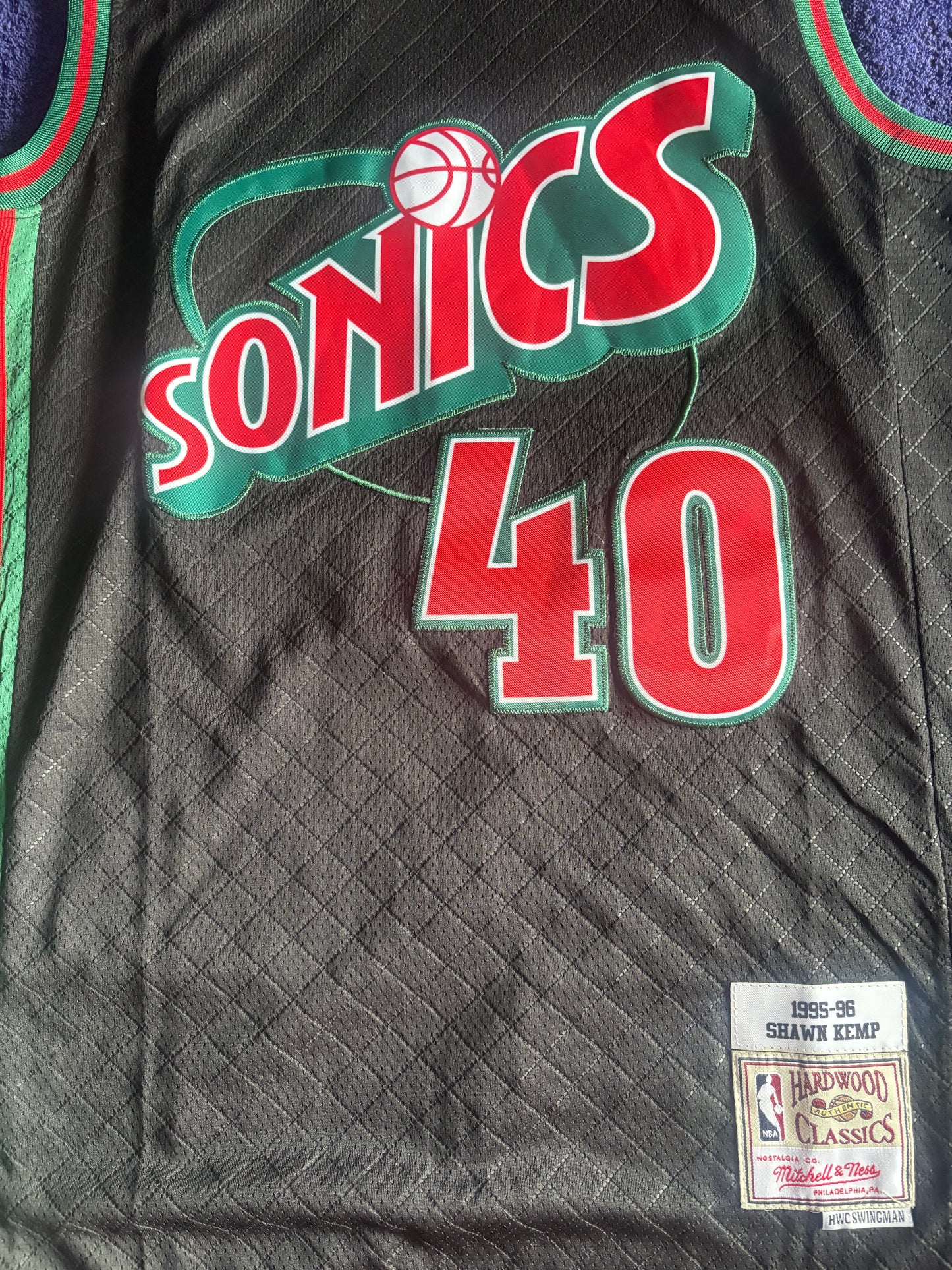 Seattle SuperSonics M&N NBA HardWood Classics Basketball Vest Large Kemp 40