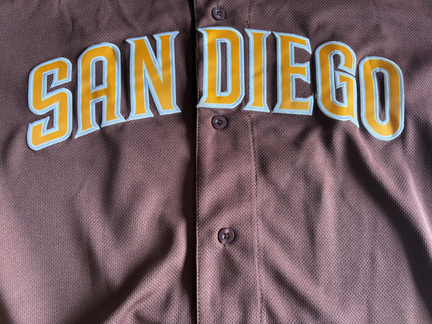 San Diego Padres MLB Baseball Shirt Large Machado 13 Brown