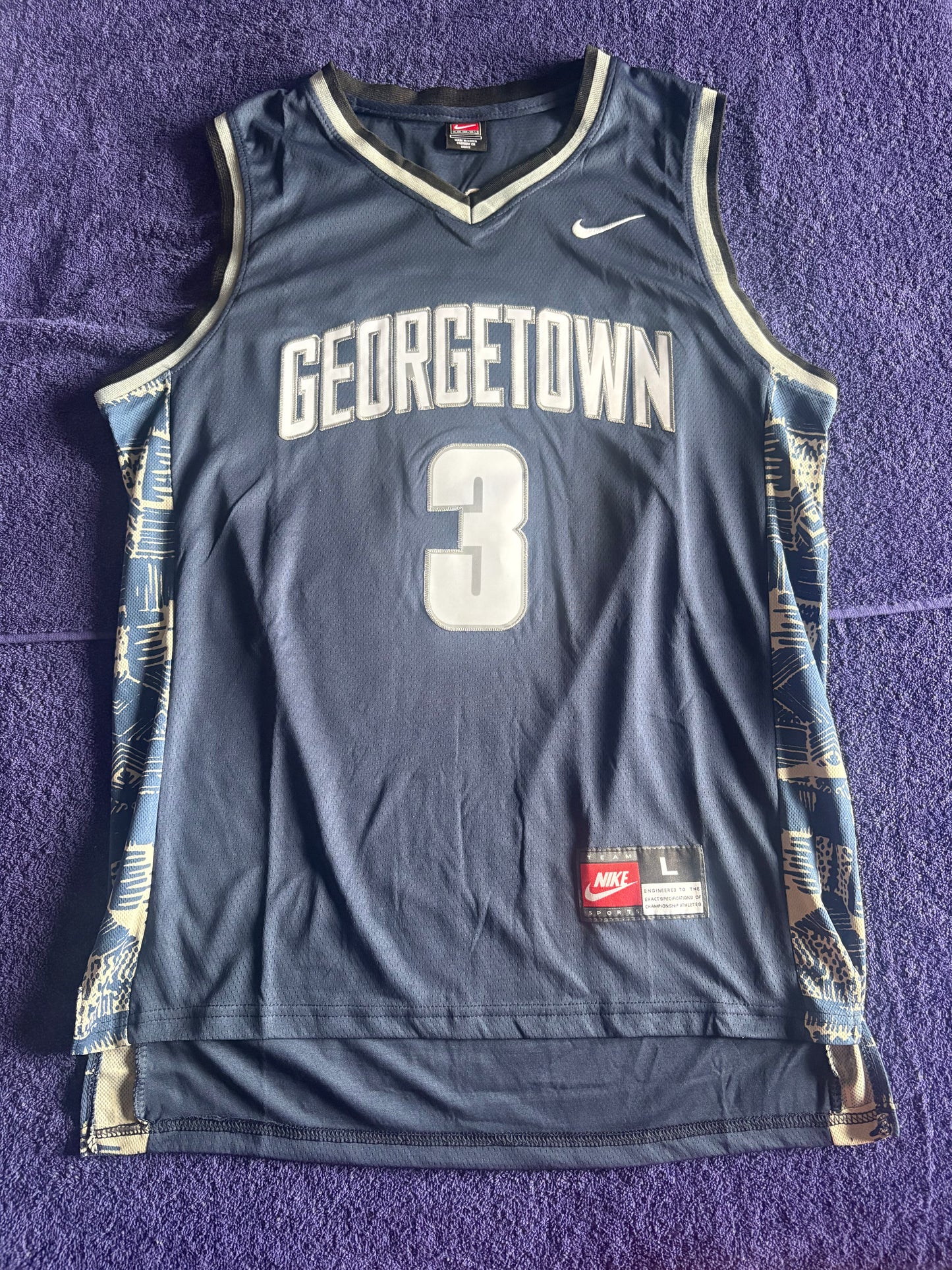 Retro Throwback NCAA Basketball Vest Large Georgetown Hoyas Iverson 3