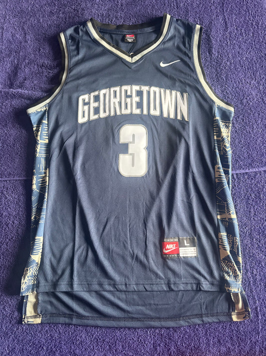Retro Throwback NCAA Basketball Vest Large Georgetown Hoyas Iverson 3