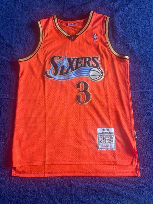 Philadelphian76ers NBA HardWood Classics Basketball Vest Large Iverson 3
