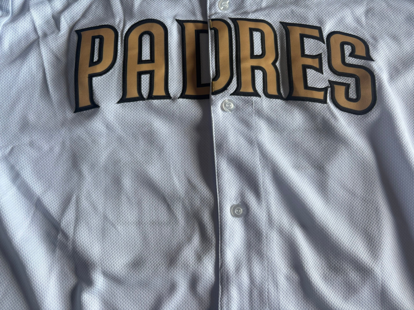 San Diego Padres MLB Baseball Shirt Large White Gold Tatis Jr 23