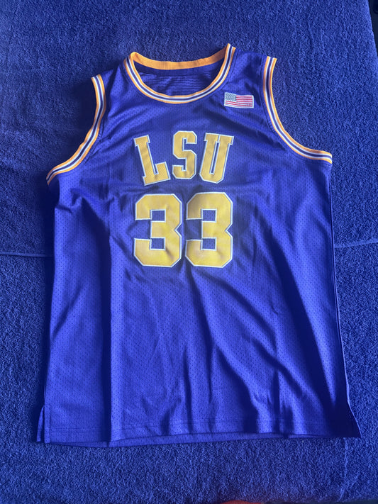 Retro Throwback NCAA Basketball Vest Large LSU Tigers 33 O’Neal
