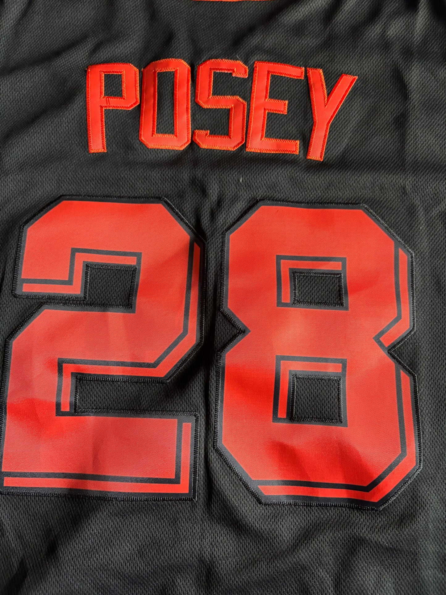 San Francisco Giants MLB Baseball Shirt Large Posey 28 Black