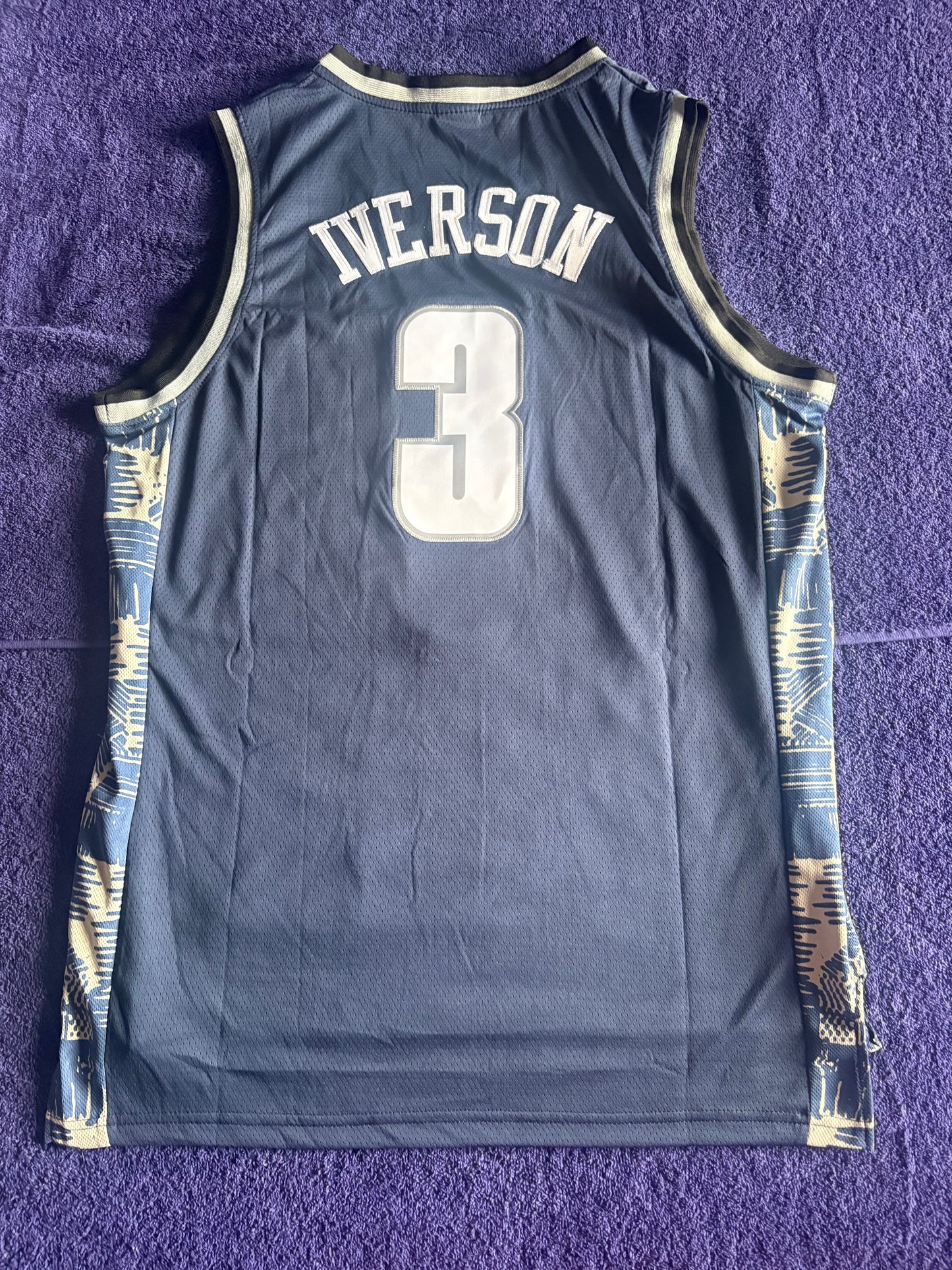 Retro Throwback NCAA Basketball Vest Large Georgetown Hoyas Iverson 3