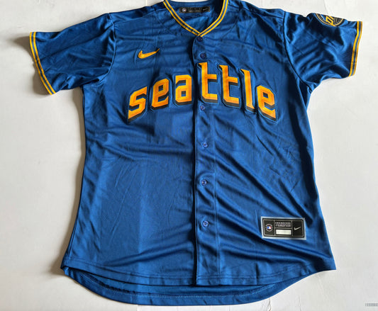 Seattle Mariners MLB Baseball Shirt Ichiro 51 Blue Large