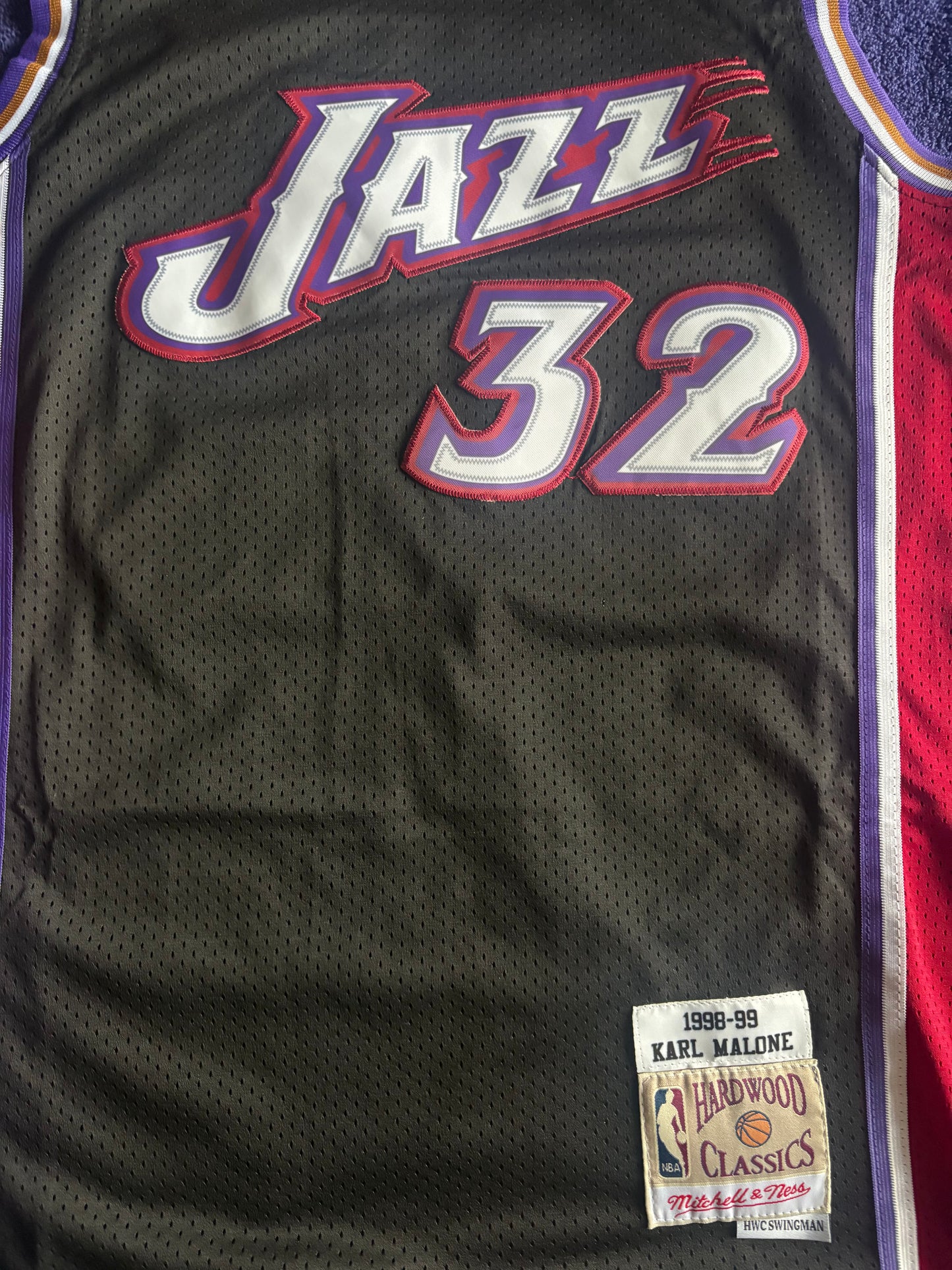 Utah Jazz M&N NBA HardWood Classics Basketball Vest Large Malone 32