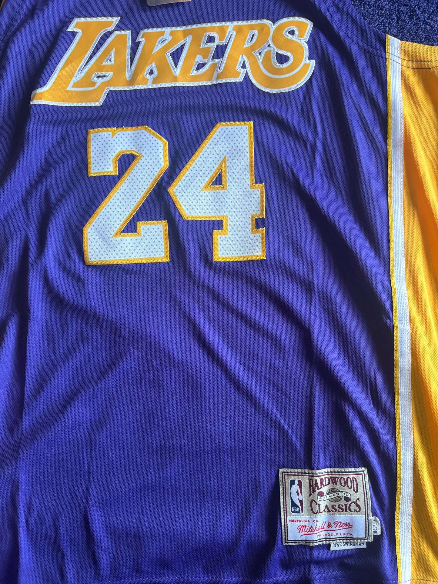 Los Angeles Lakers M&N NBA HardWood Classics Basketball Vest Large Bryant 24