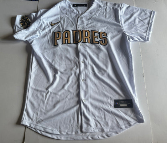 San Diego Padres MLB Baseball Shirt Large White Gold Tatis Jr 23