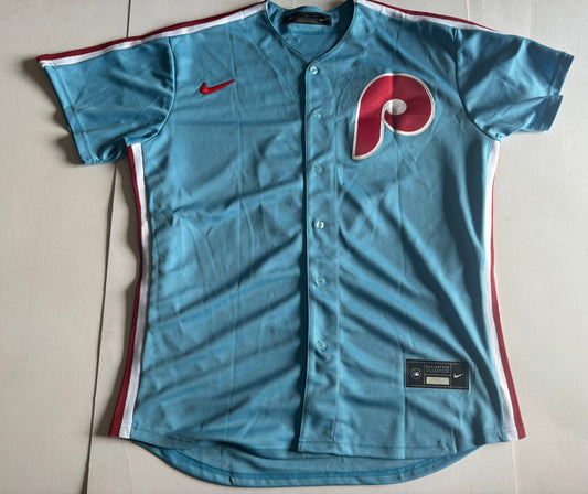 Philadelphia Phillies Harper MLB Baseball Shirt Blue 3 Large