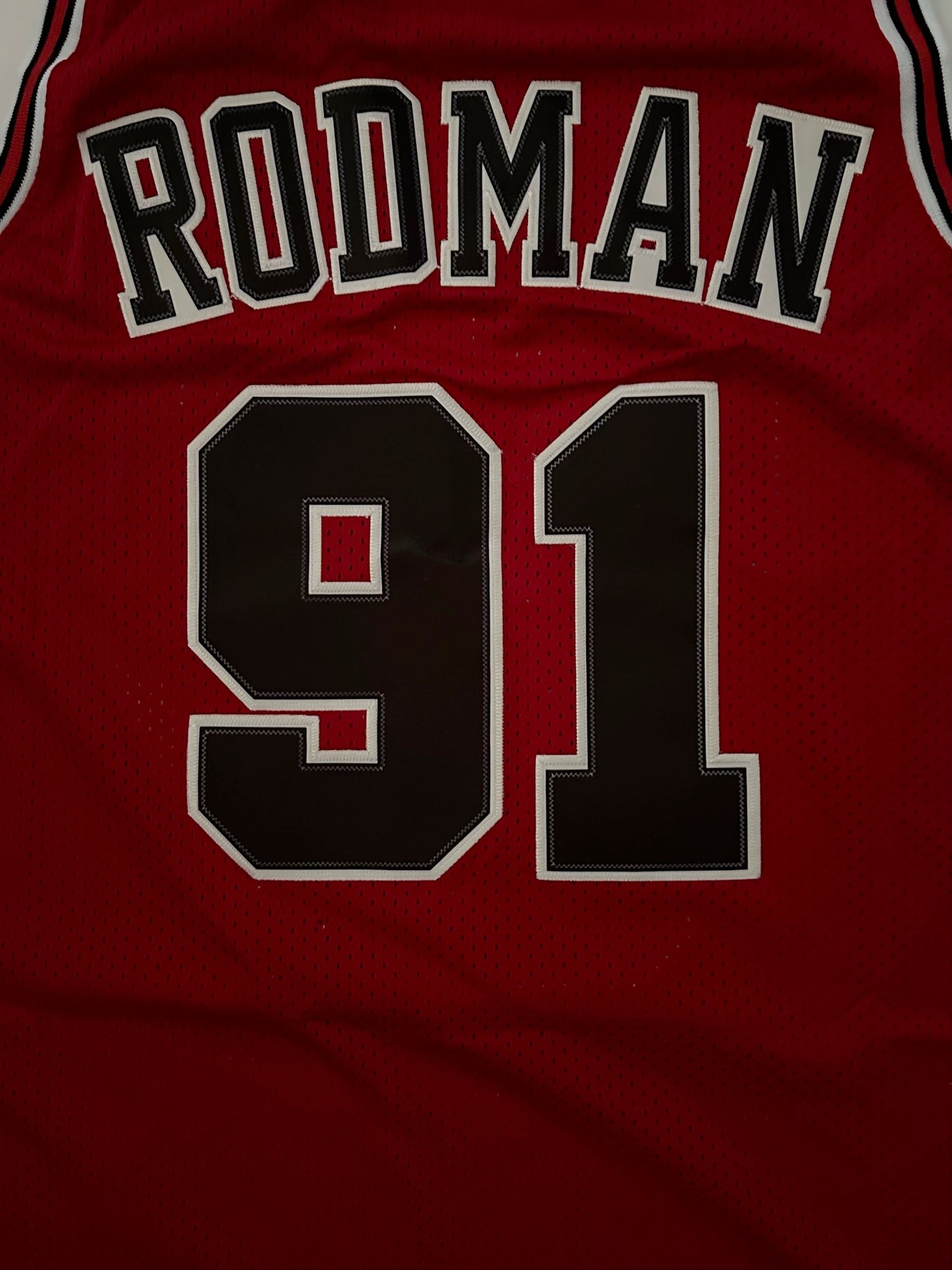Chicago Bulls NBA Hardwood Classics Basketball Vest Large Rodman 91 Red