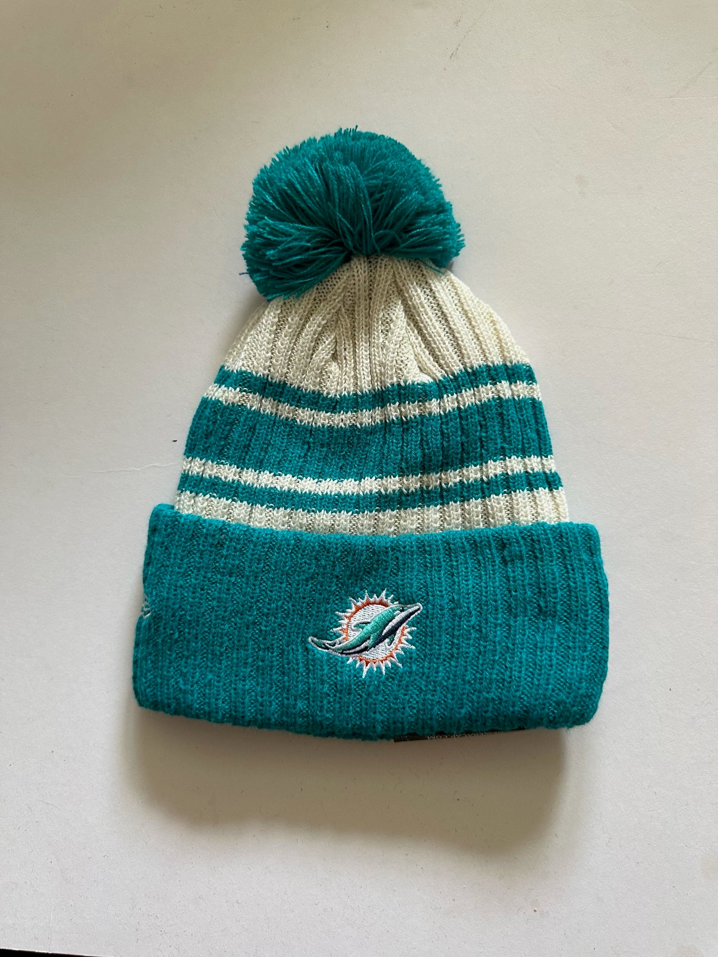 Miami Dolphins NFL Bobble Beanie Multi Colour With Tags on