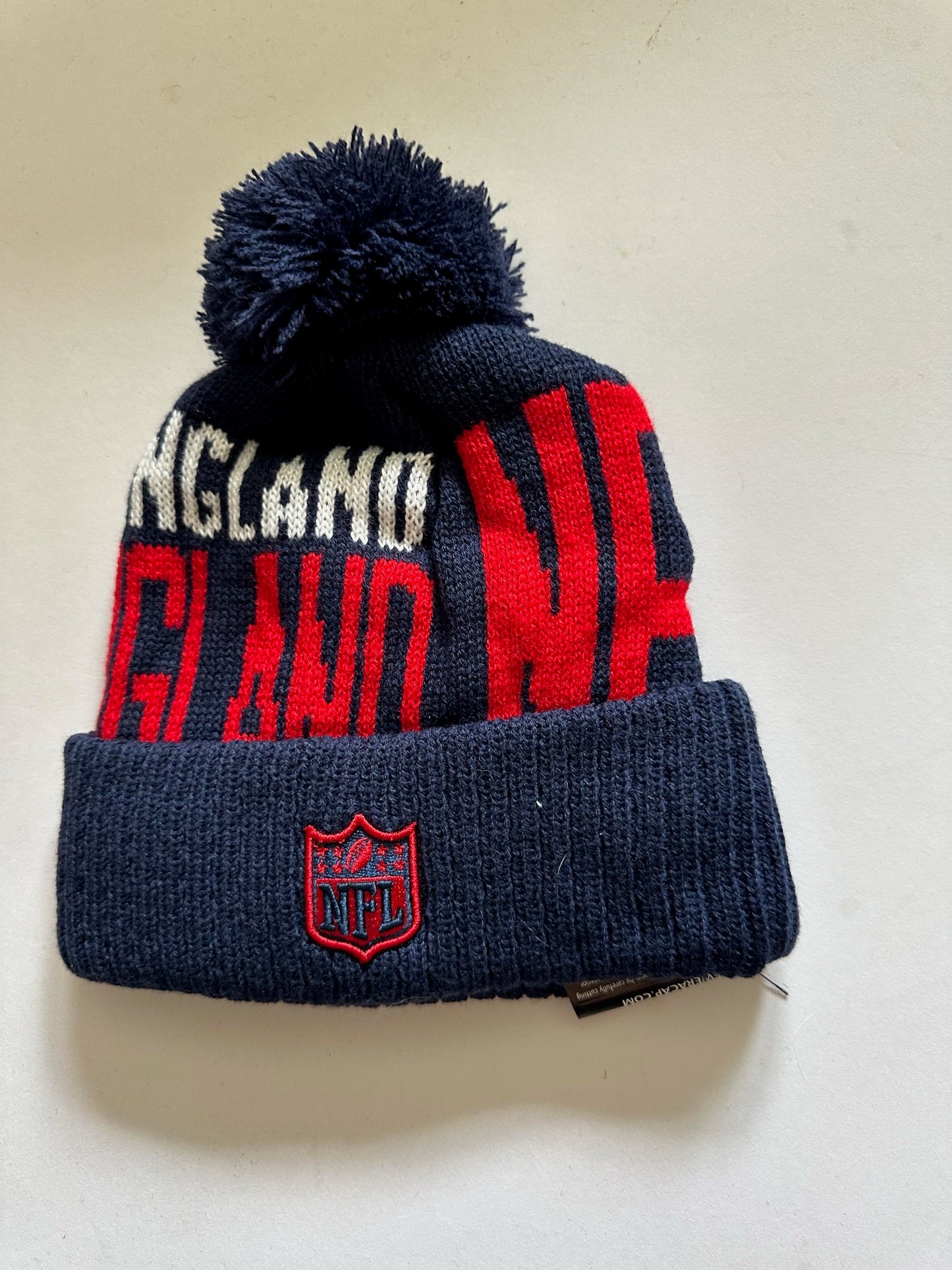 New England Patriots NFL Bobble Beanie Multi Colour With Tags on