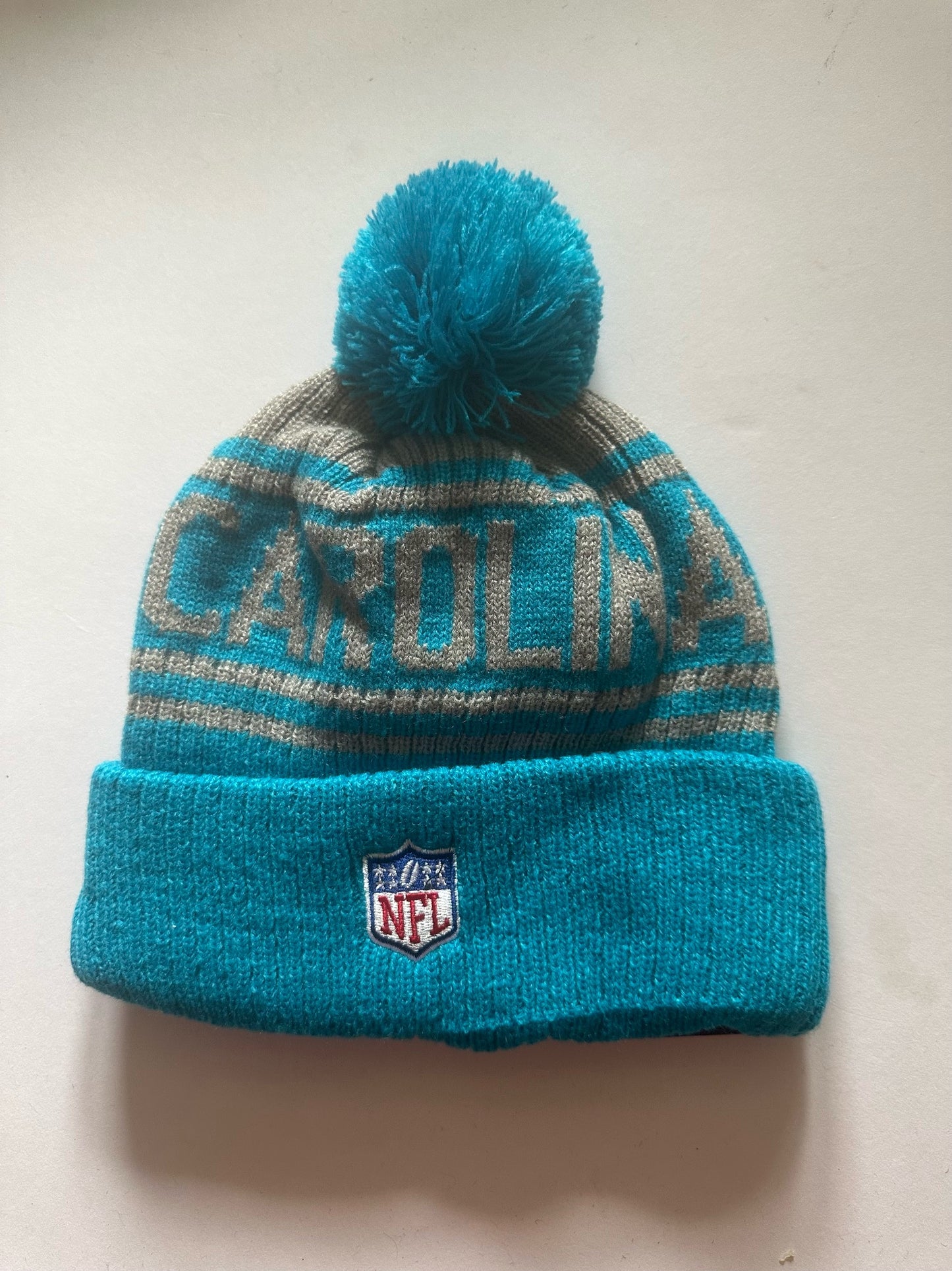 Carolina Panthers NFL Bobble Beanie Multi Colour With Tags on