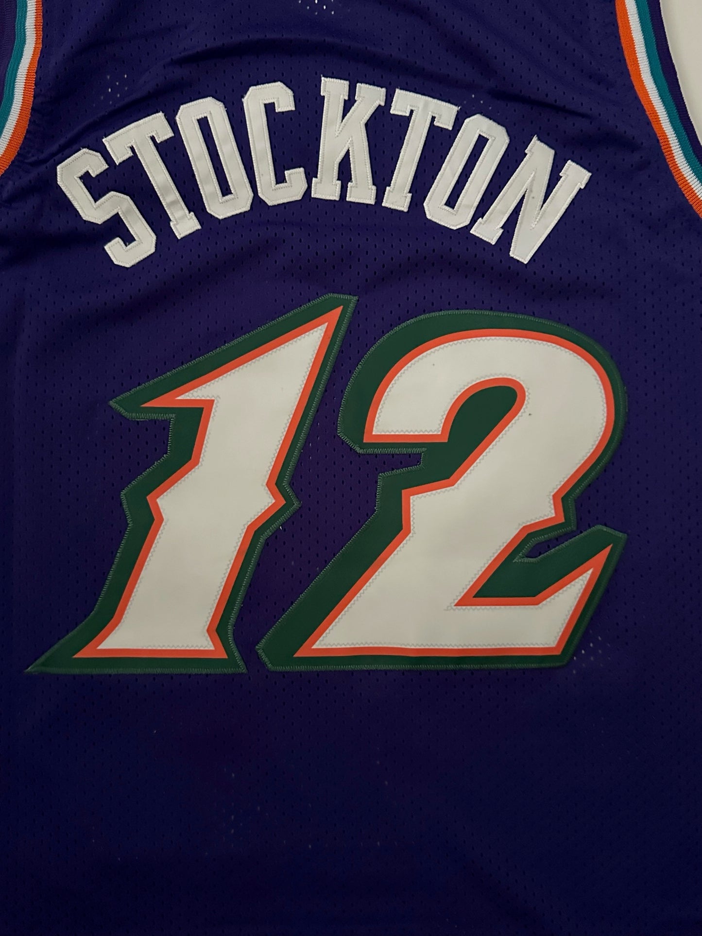 Utah Jazz NBA Hardwood Classics Basketball Vest Large Stockton 12 Purple