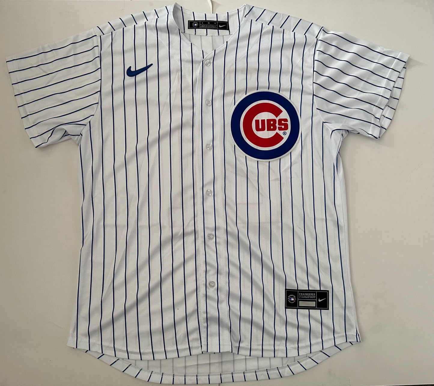 Chicago Cubs MLB Baseball Shirt Large Sosa 21 White Pinstripes