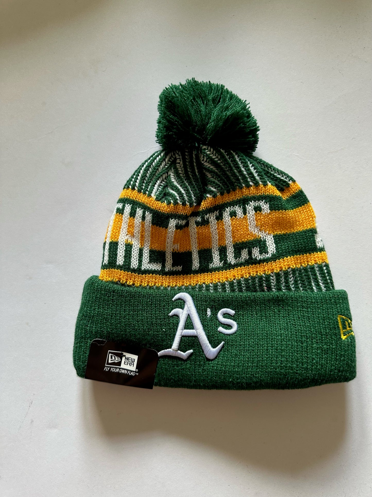 Oakland A's Athletics MLB Bobble Beanie Multi Colour With Tags on