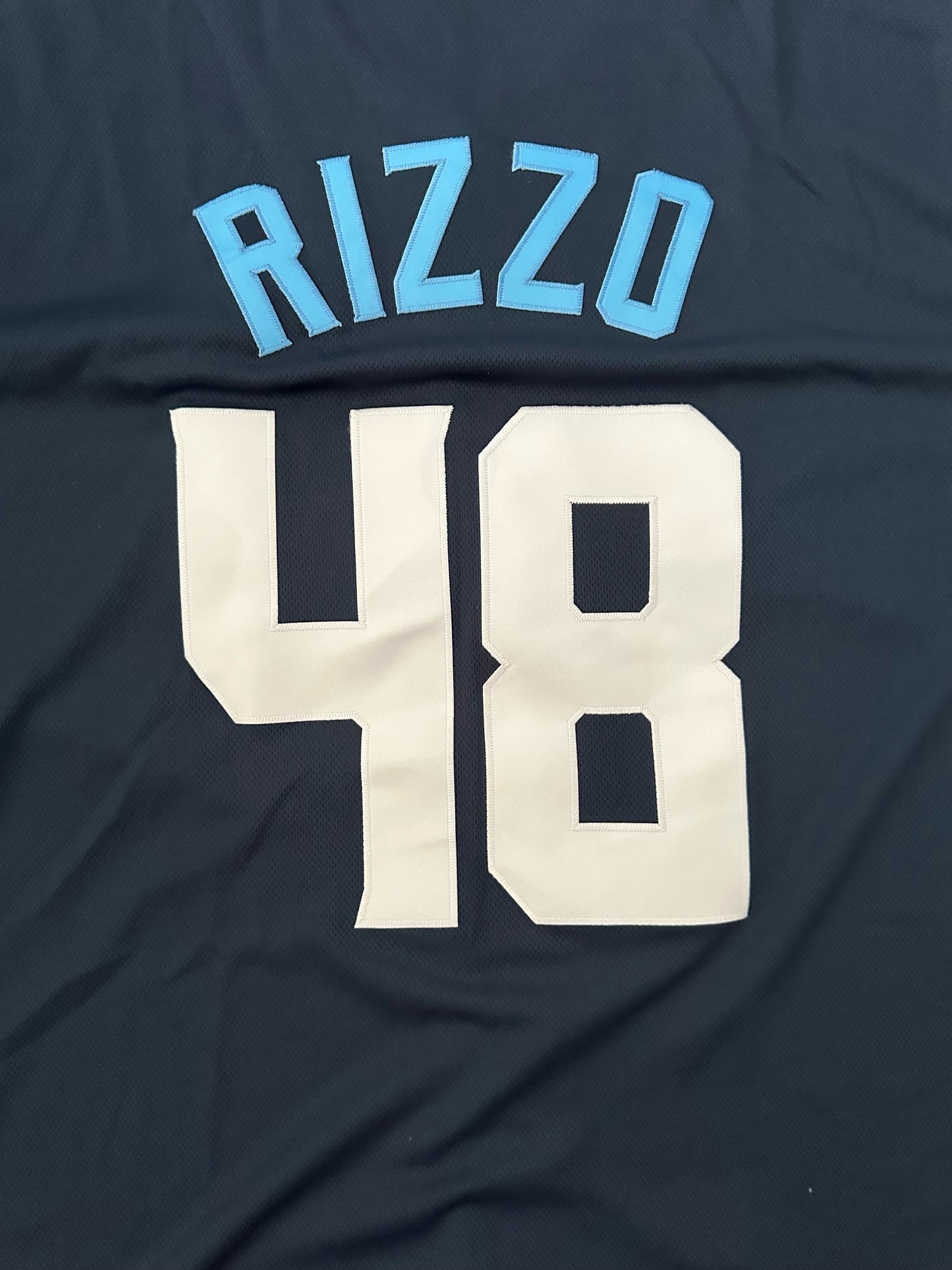 Chicago Cubs MLB Baseball Shirt Large Rizzo 48 Blue