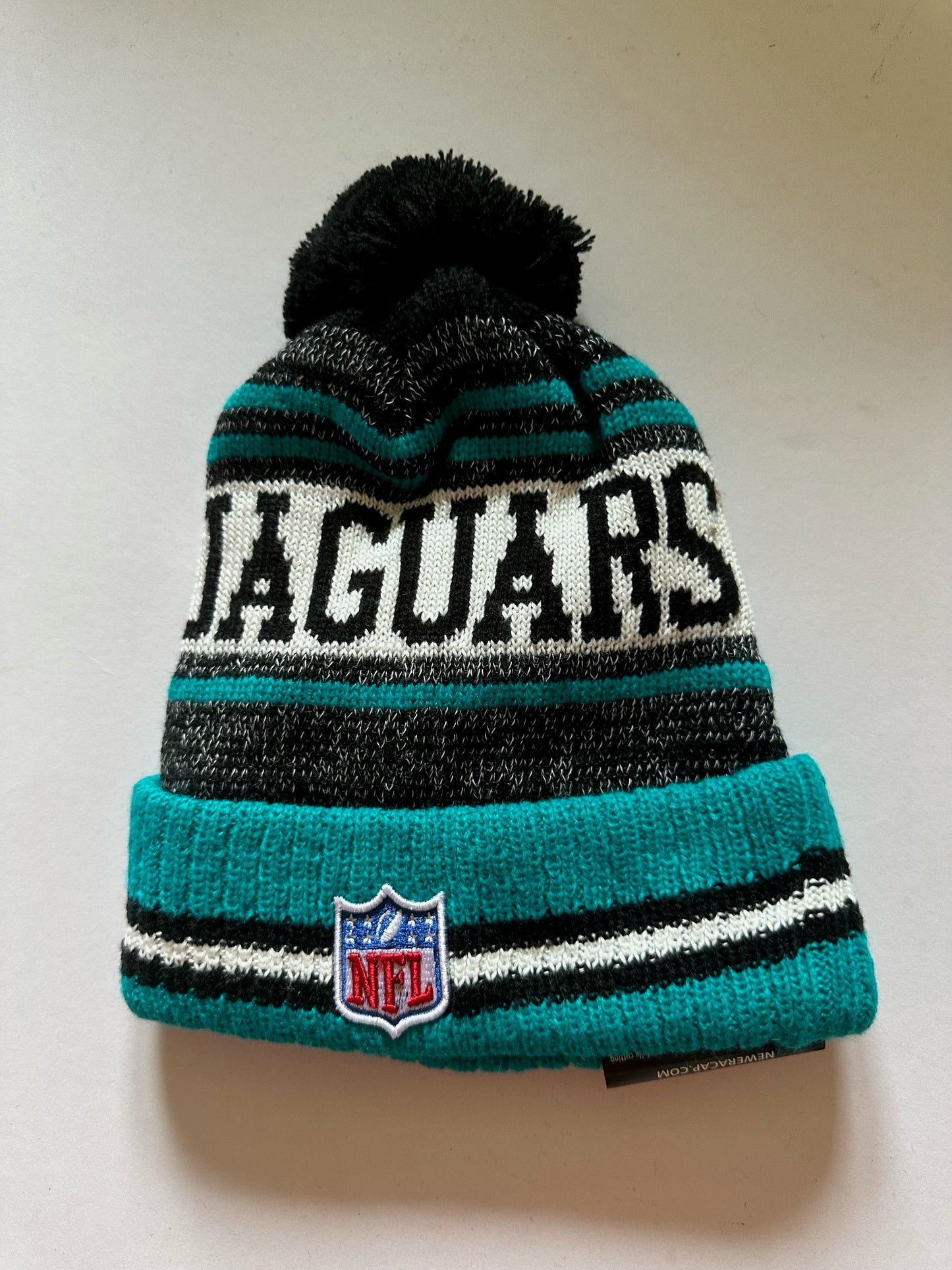 Jacksonville Jaguars NFL Bobble Beanie Multi Colour With Tags on