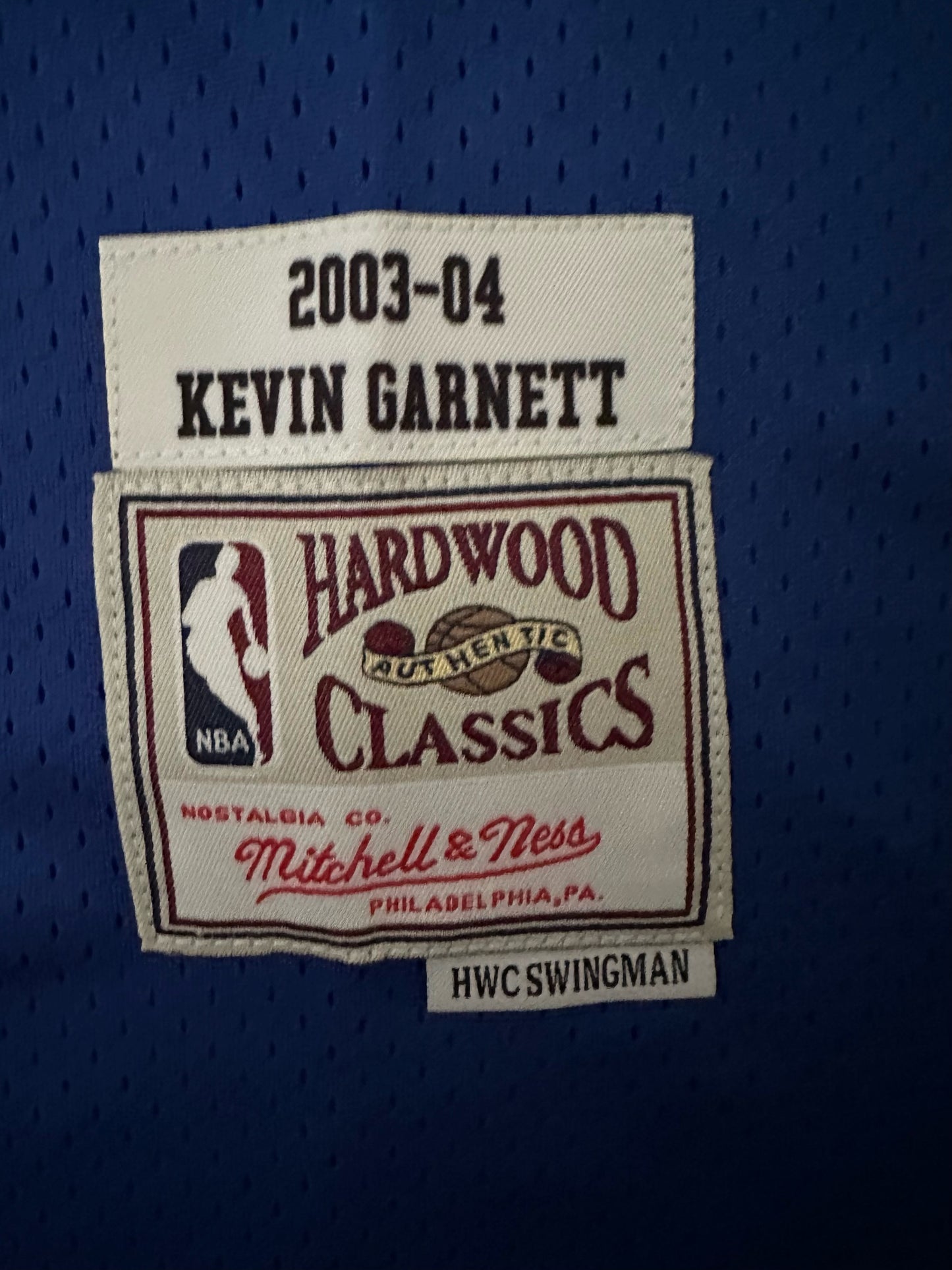 Minnesota Timberwolves NBA Hardwood Classics Basketball Vest Large Garnett 21 Blue