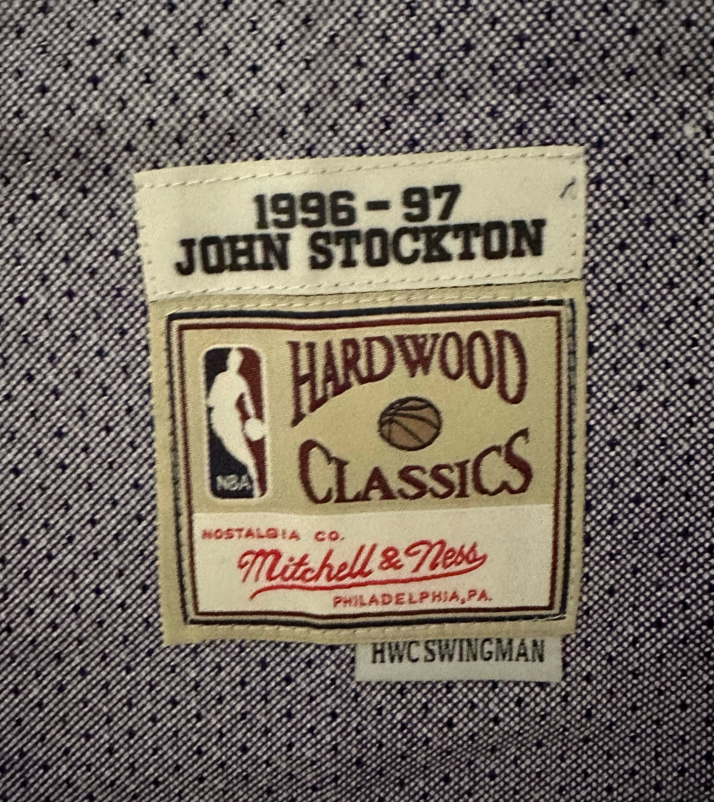 Utah Jazz NBA Hardwood Classics Basketball Vest Large Stockton 12 Purple