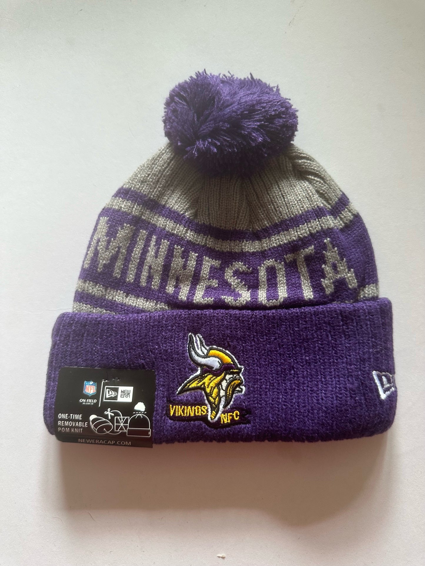 Minnesota Vikings NFL Bobble Beanie Multi Colour With Tags on