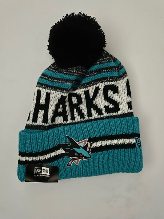San Jose Sharks NHL Bobble Beanie Multi Colour With Tags on