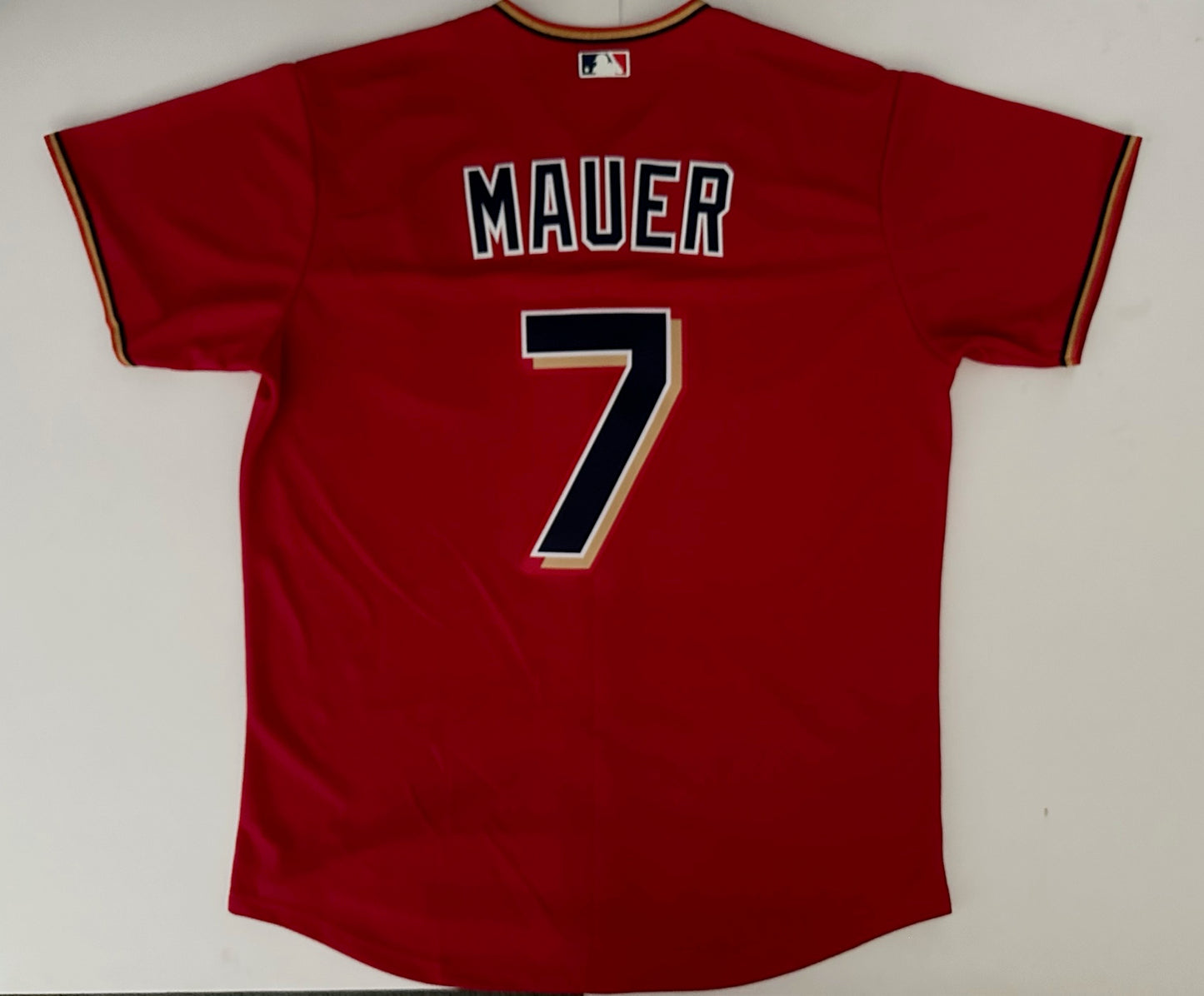 Minnesota Twins MLB Baseball Shirt Large Mauer 7 Red