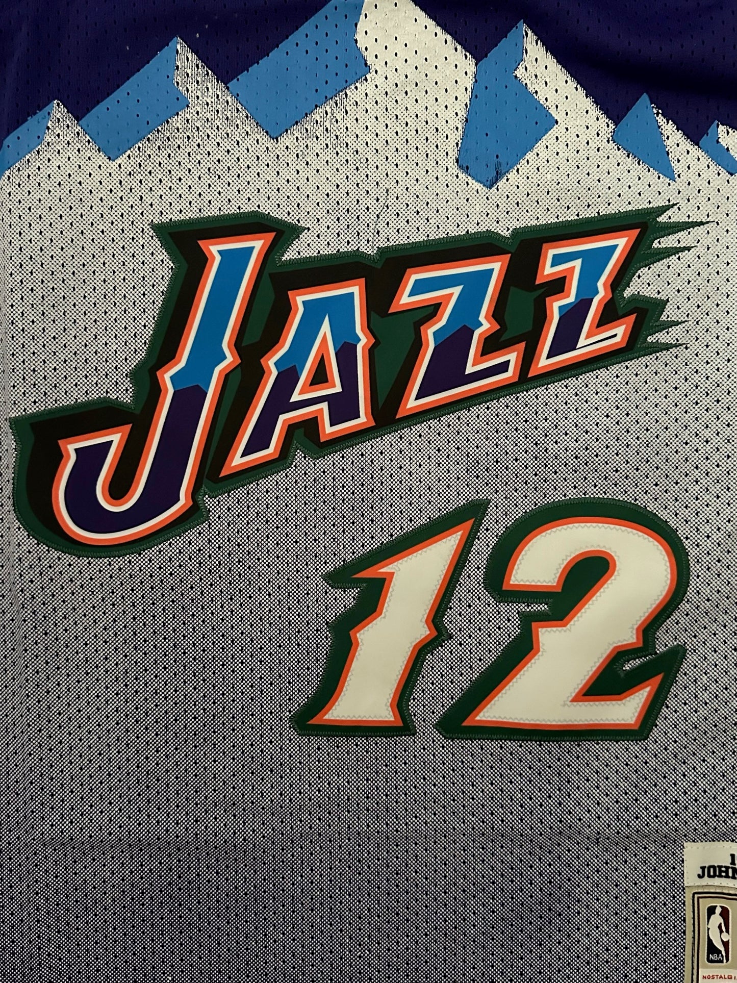 Utah Jazz NBA Hardwood Classics Basketball Vest Large Stockton 12 Purple