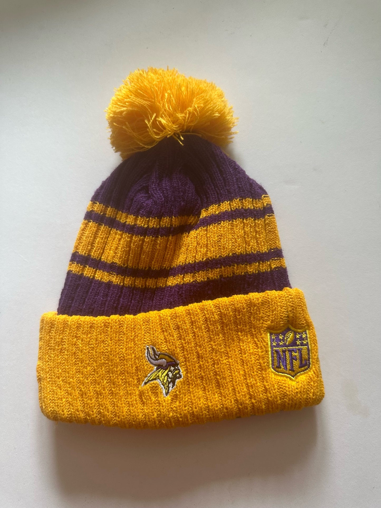 Minnesota Vikings NFL Bobble Beanie Multi Colour With Tags on