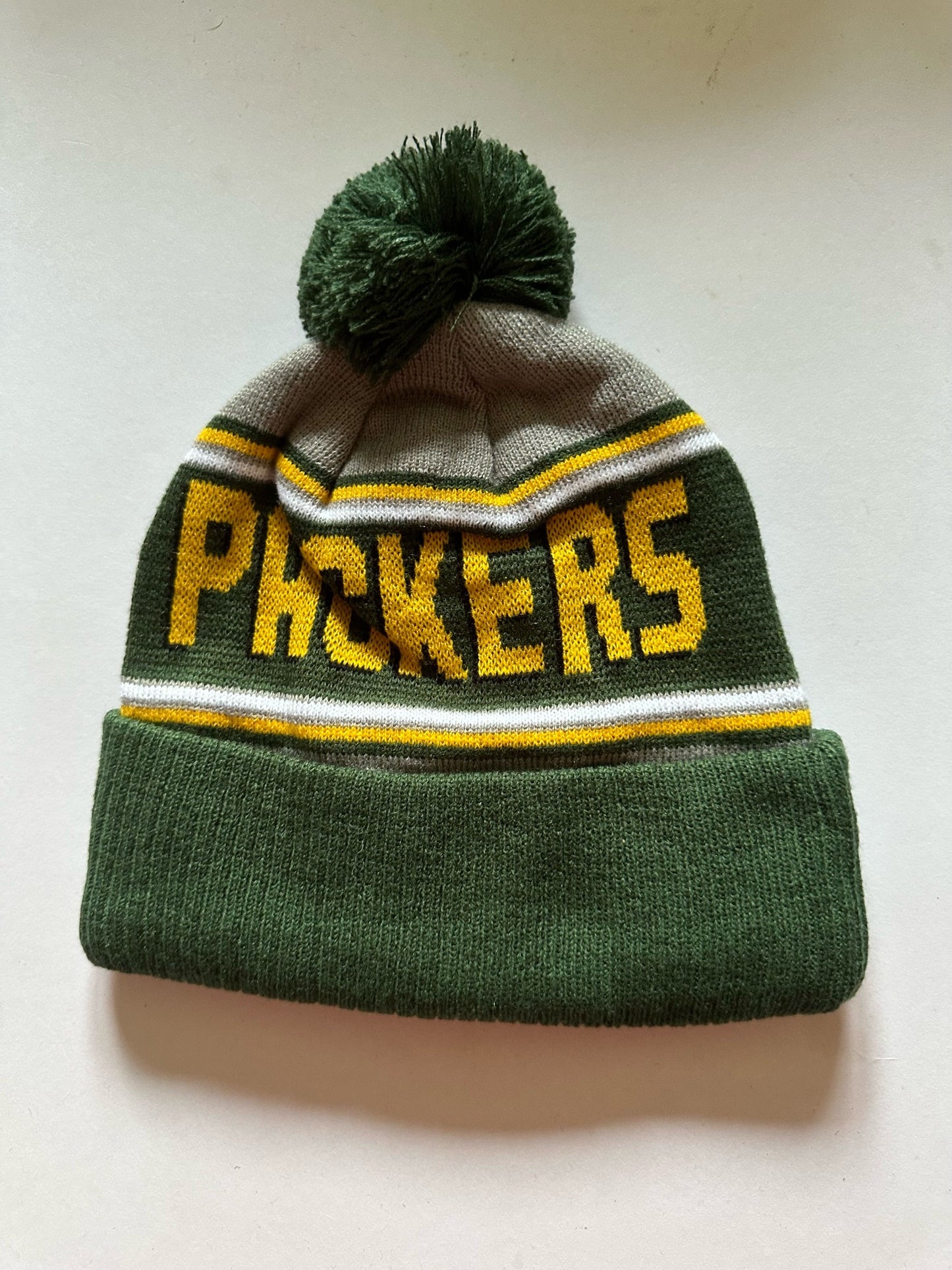 Green Bay Packers NFL Bobble Beanie Multi Colour With Tags on