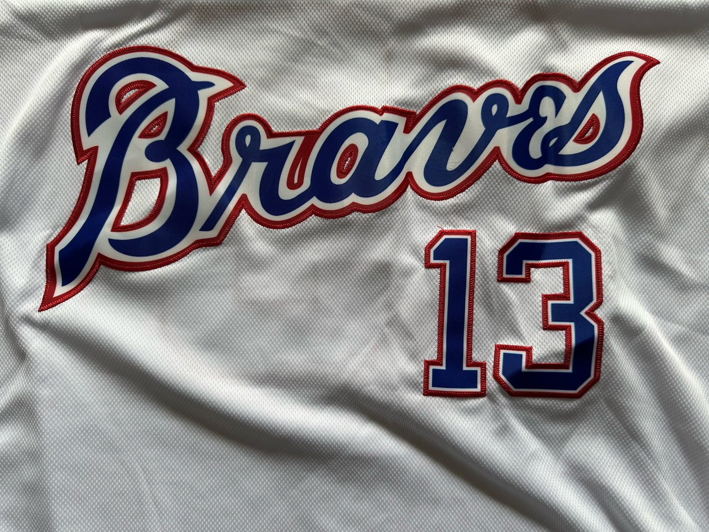 Atlanta Braves MLB Baseball Shirt Large Acuna Jr 13 White