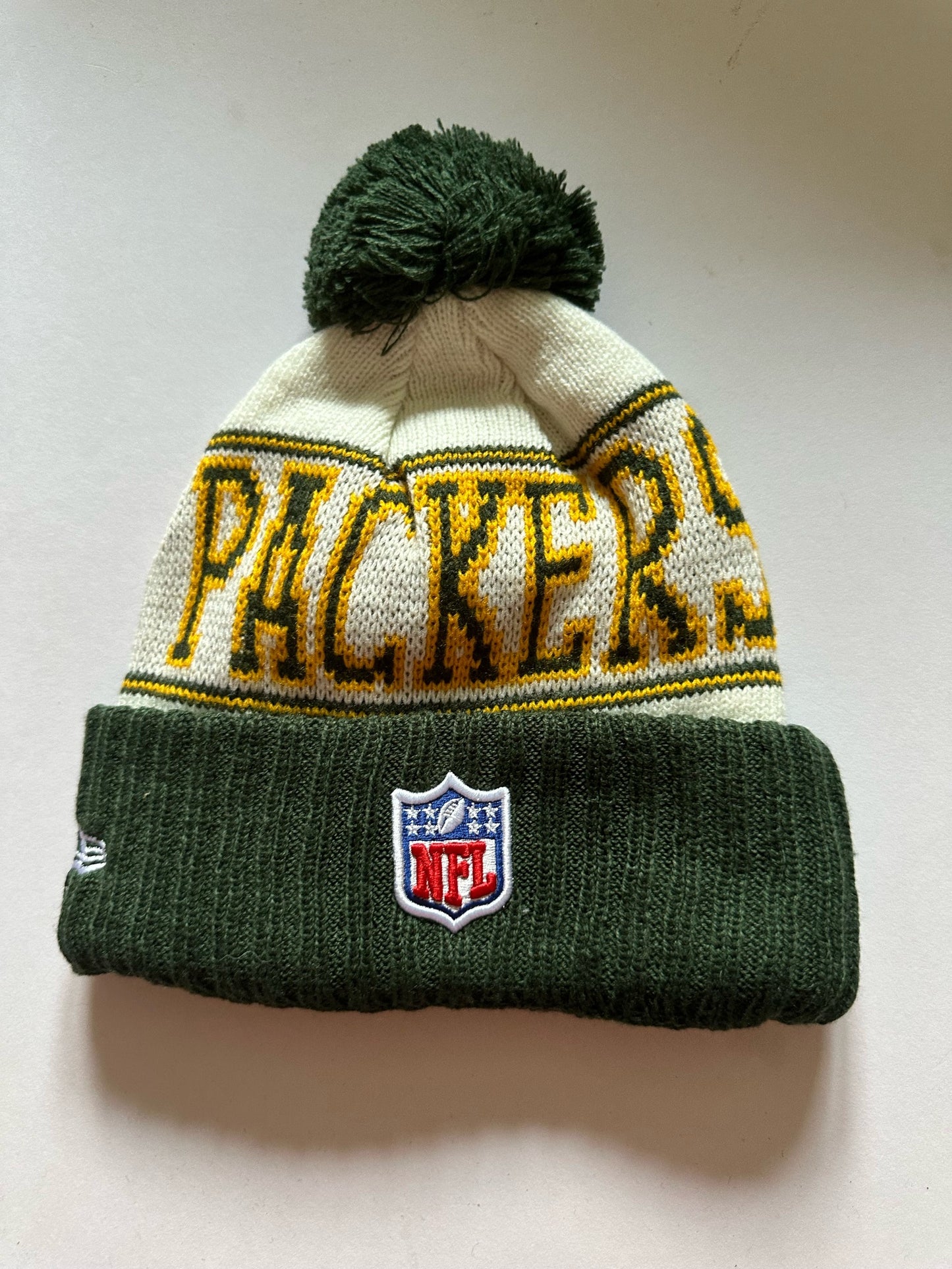 Green Bay Packers NFL Bobble Beanie Multi Colour With Tags on