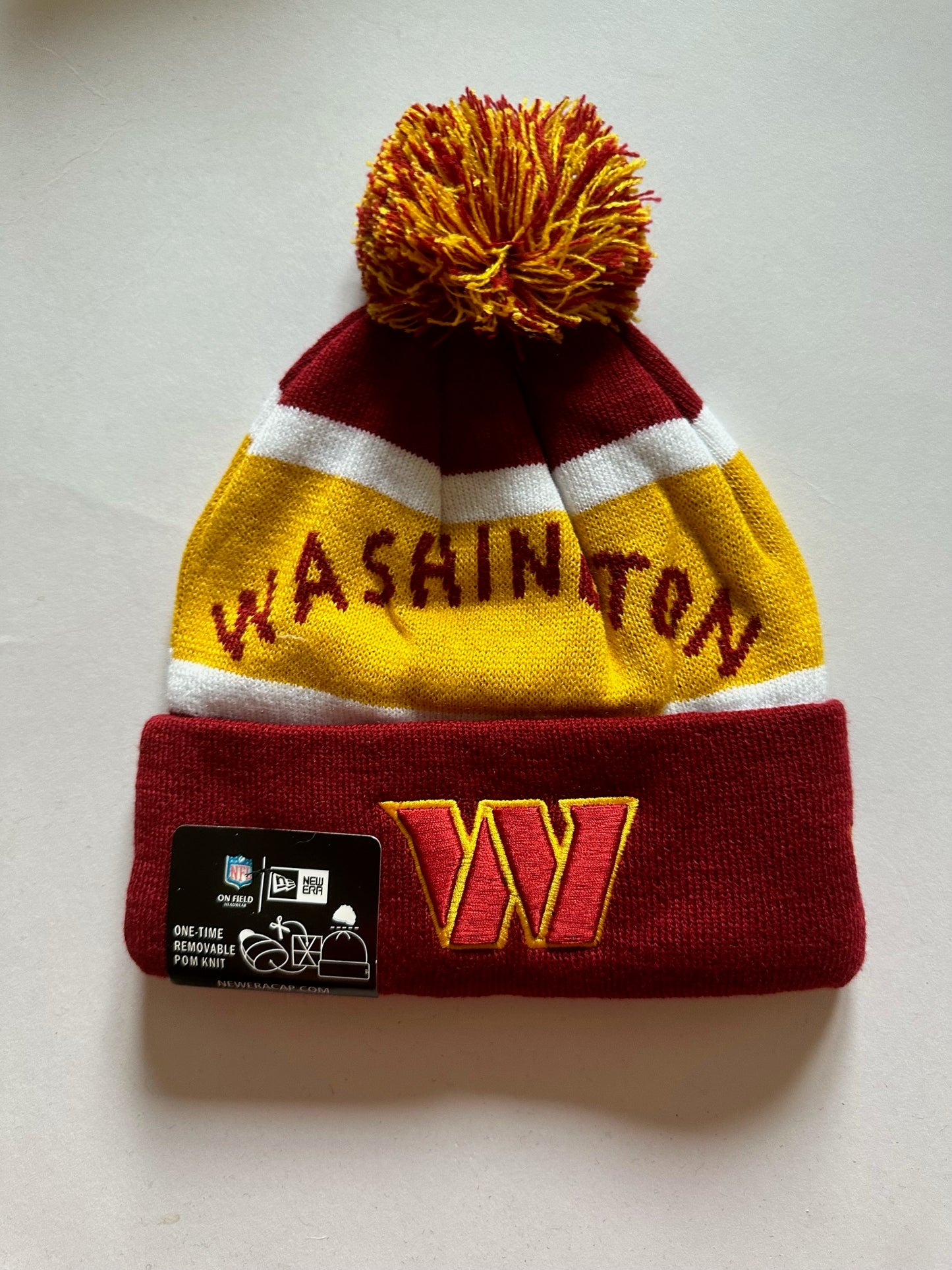 Washington Commanders NFL Bobble Beanie Multi Colour With Tags on