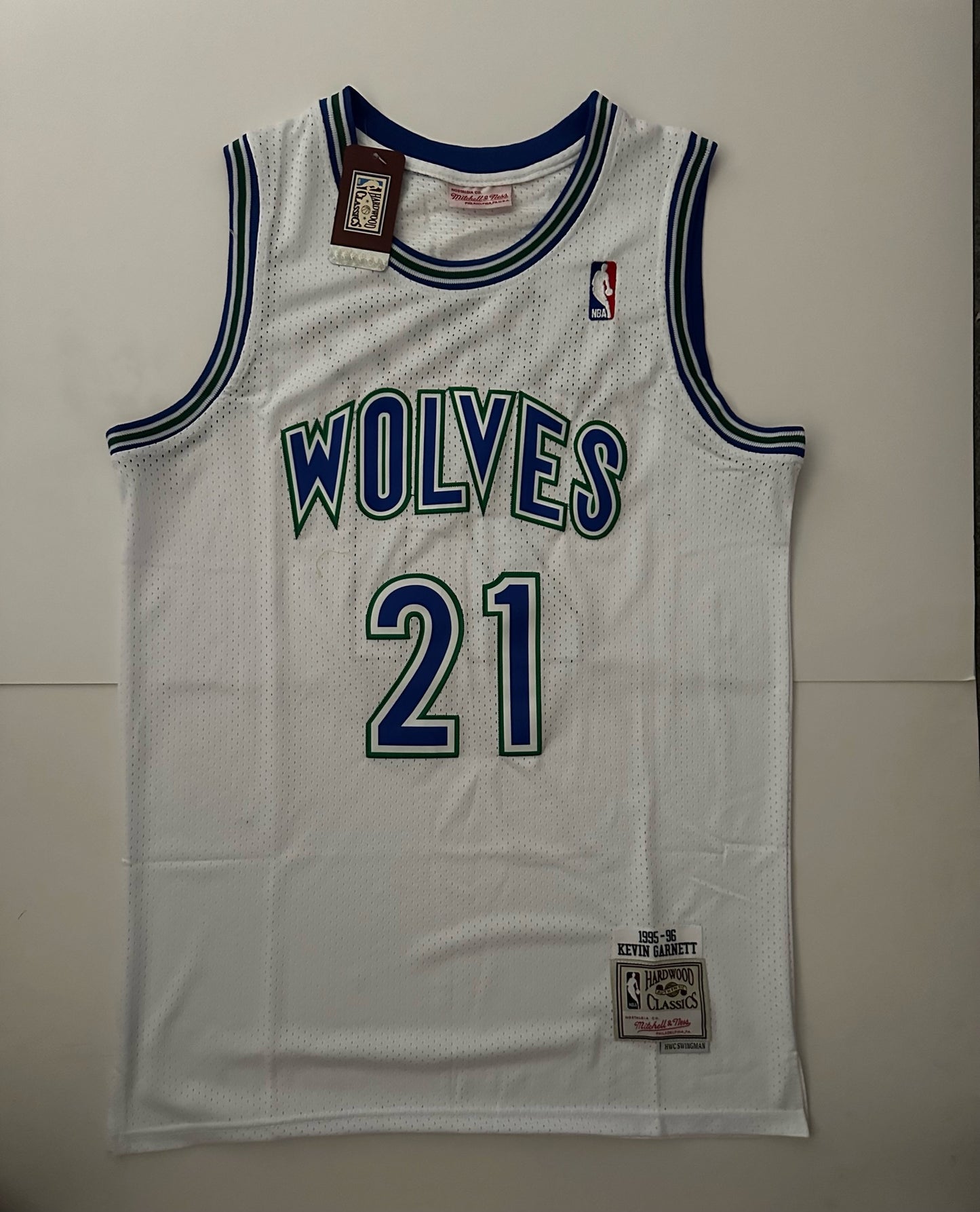 Minnesota Timberwolves NBA Hardwood Classics Basketball Vest Large Garnett White 21