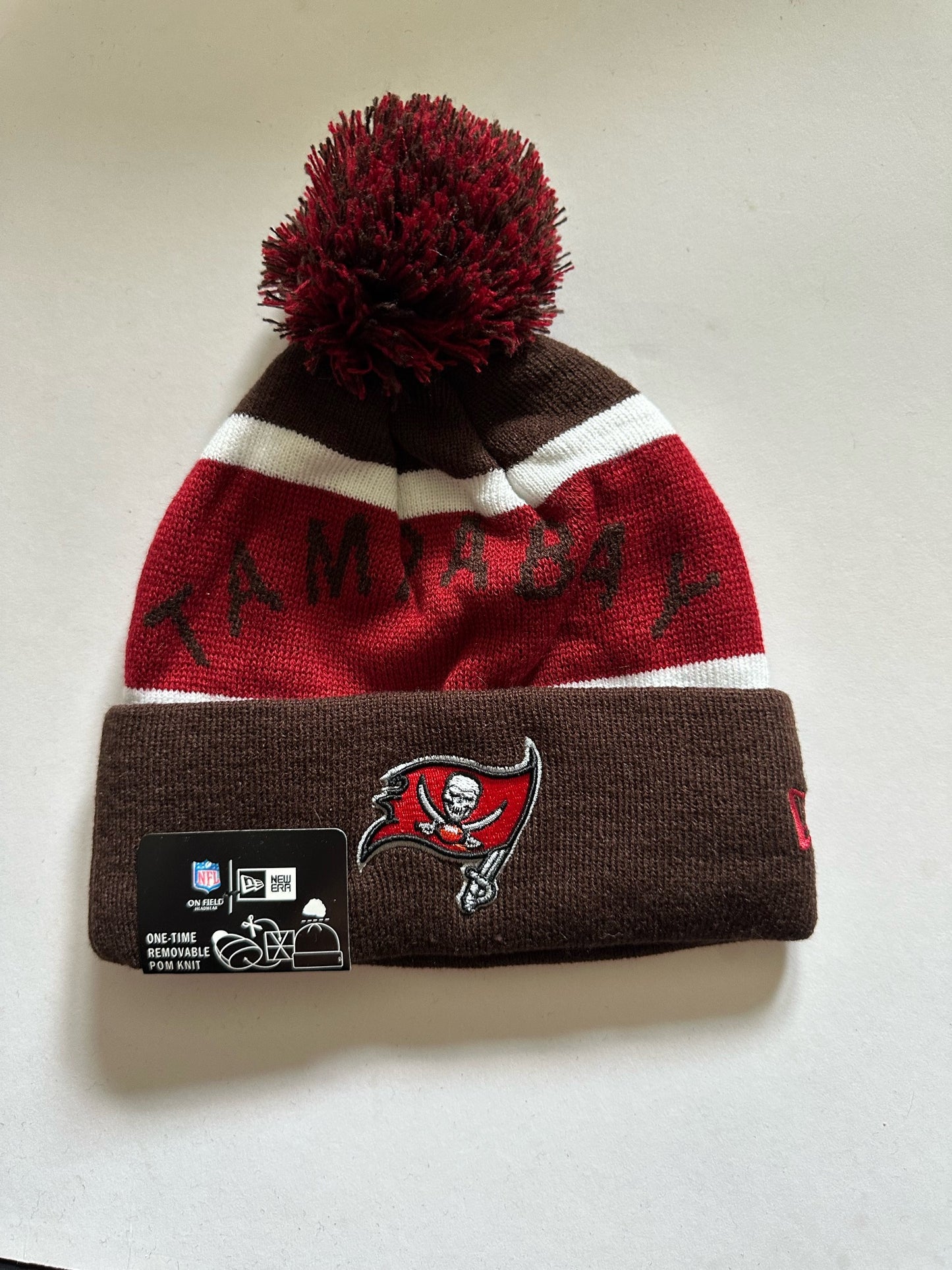 Tampa Bay Buccaneers NFL Bobble Beanie Multi Colour With Tags on