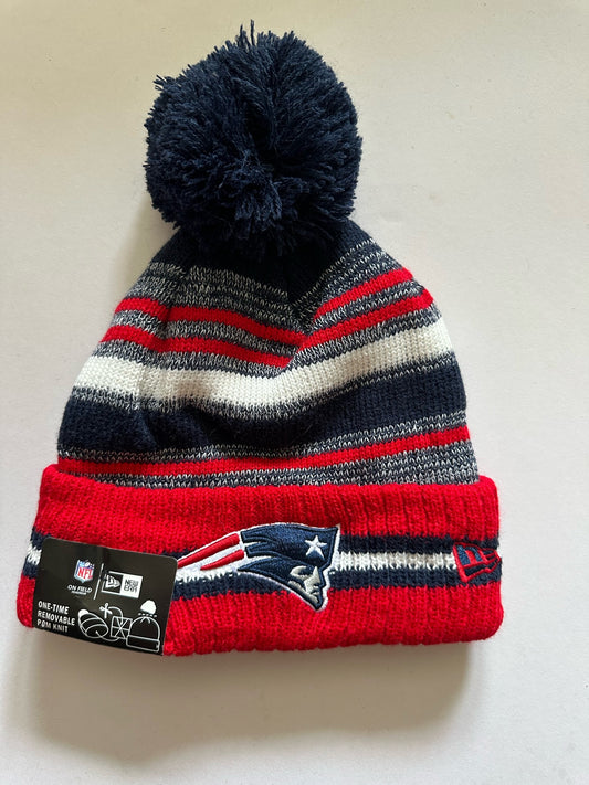New England Patriots NFL Bobble Beanie Multi Colour With Tags on