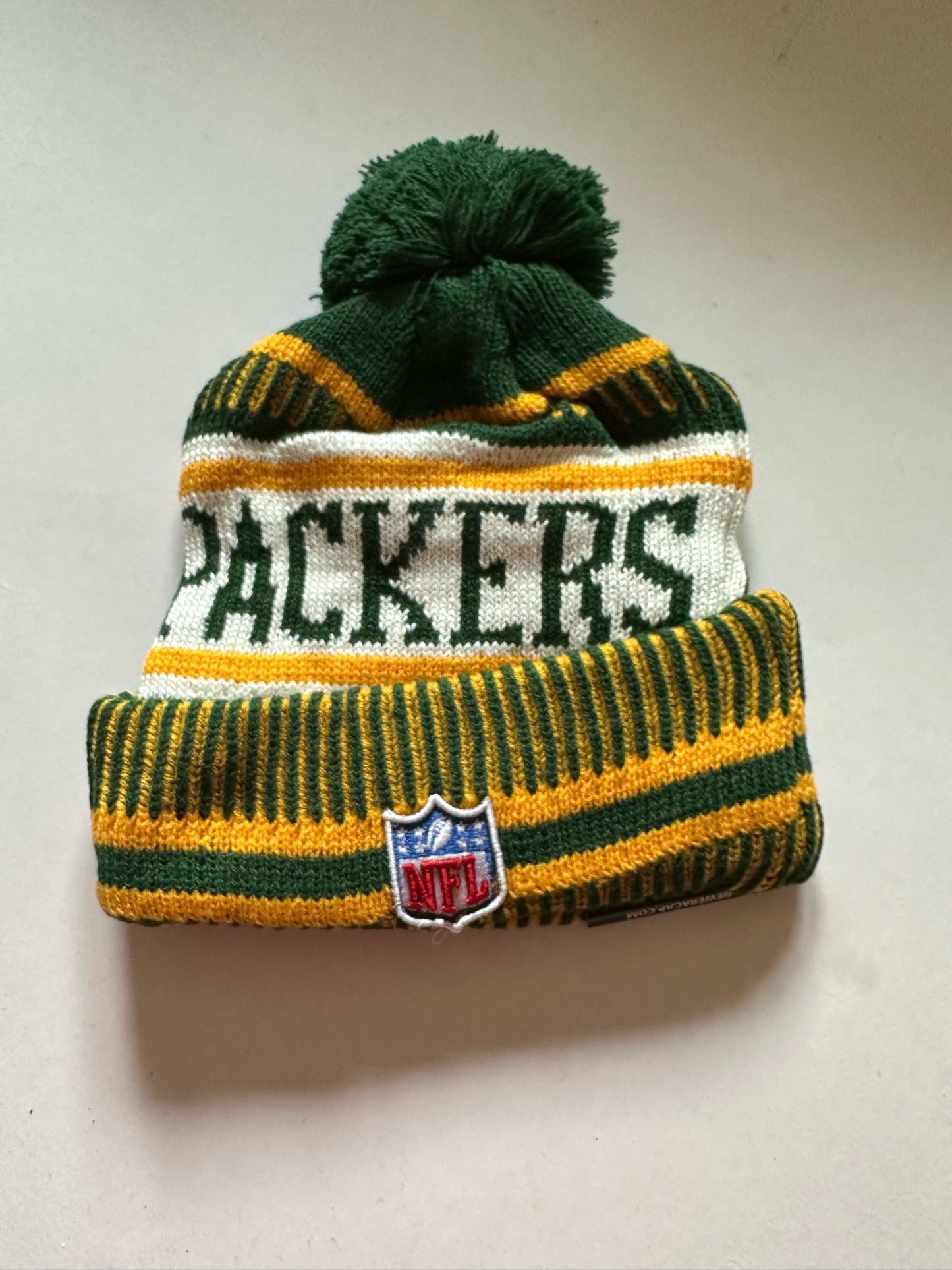 Green Bay Packers NFL Bobble Beanie Multi Colour With Tags on