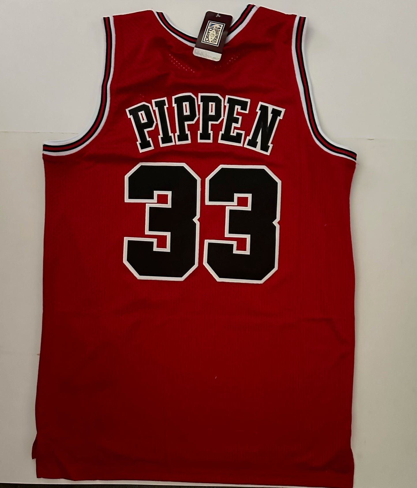 Chicago Bulls NBA Hardwood Classics Basketball Vest Large Pippen 33 Red