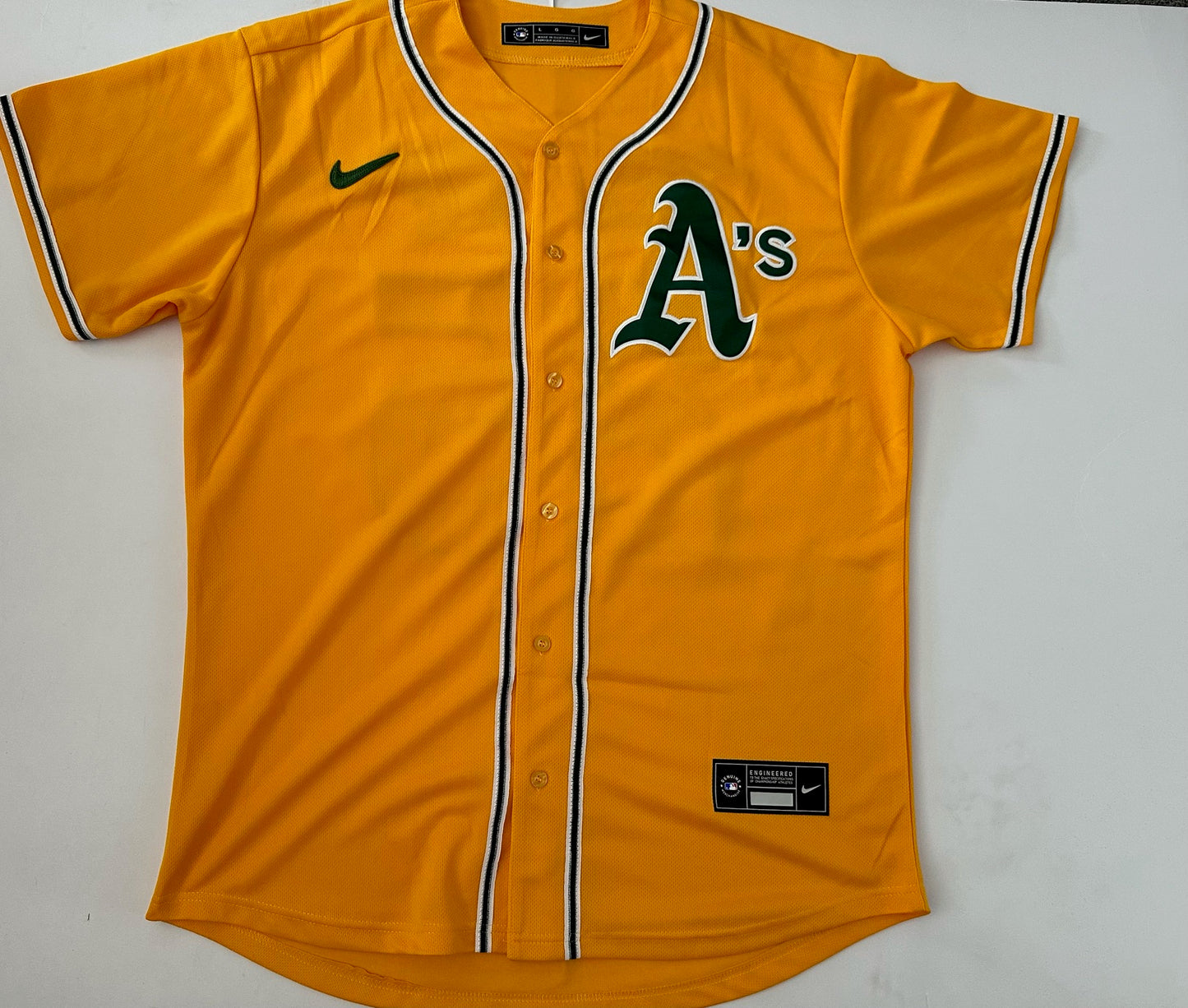 Oakland A's Athletics MLB Baseball Shirt Large McGwire 25 Yellow