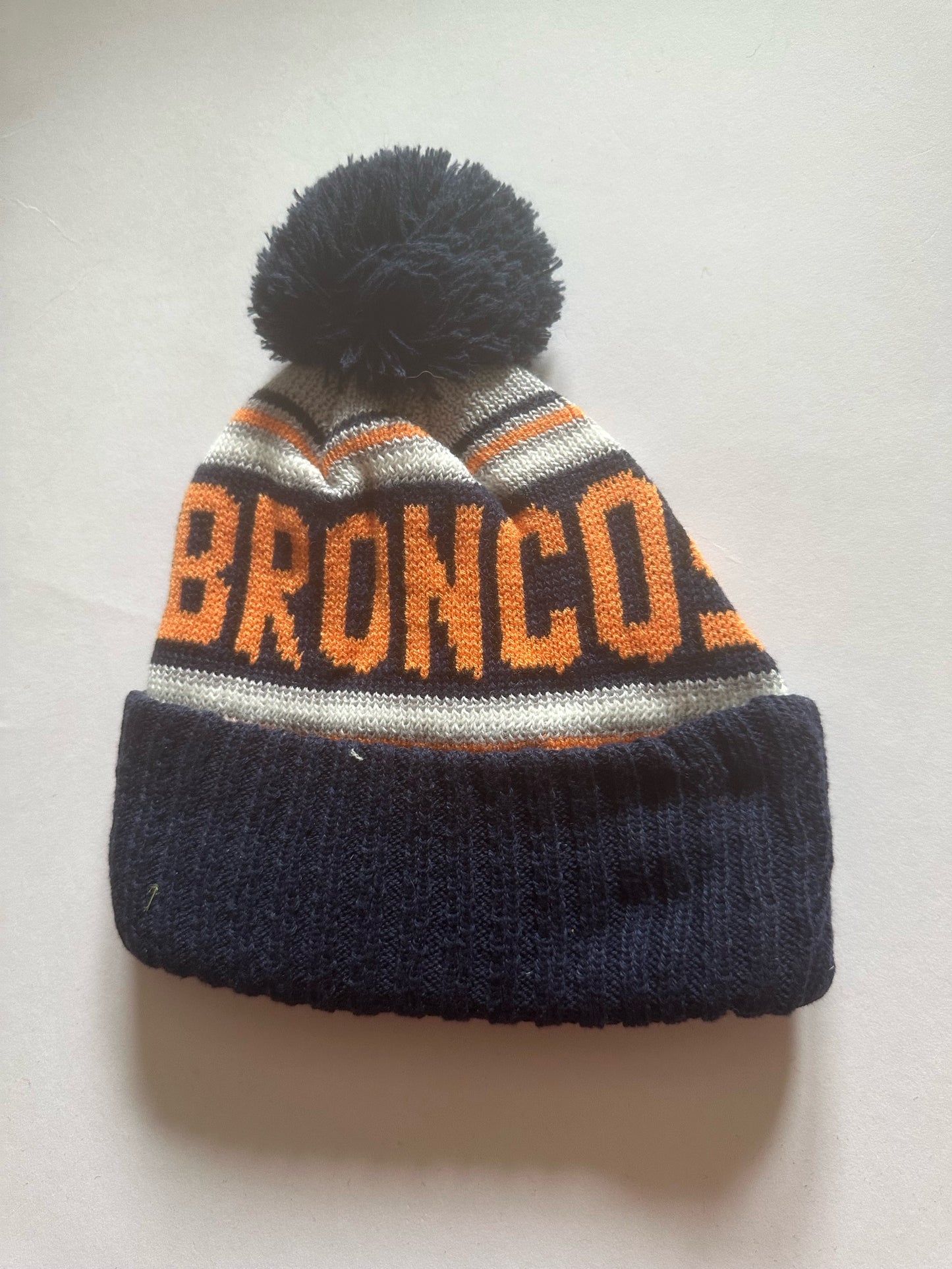 Denver Broncos NFL Bobble Beanie Multi Colour With Tags on