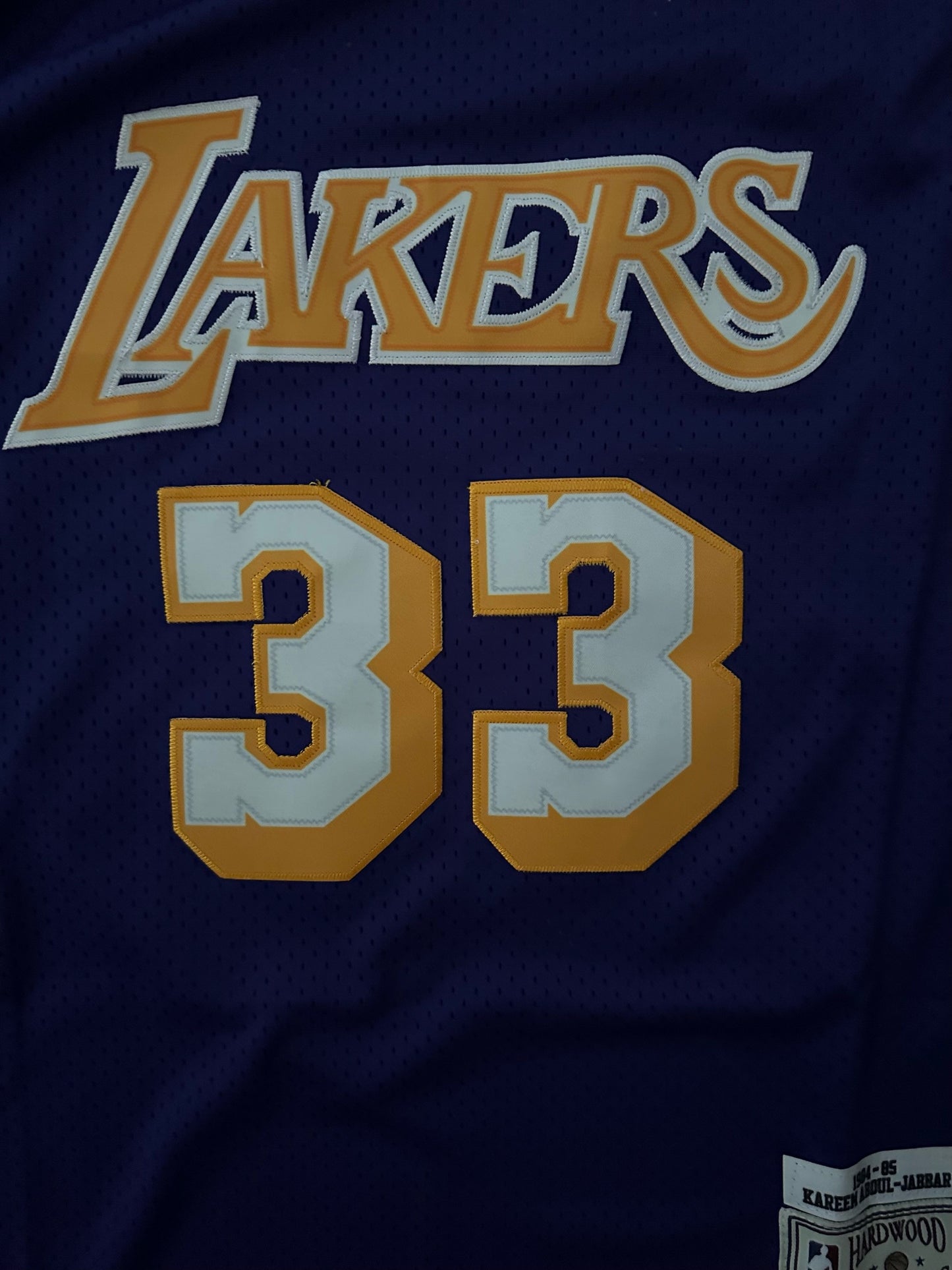 Los Angeles LA Lakers NBA Hardwood Classics Basketball Vest Large 33 Abdul-Jabbar Purple