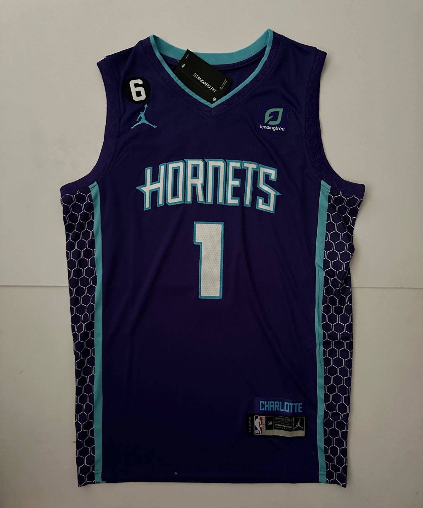 Charlotte Hornets NBA Basketball Vest Large Ball 1 Purple