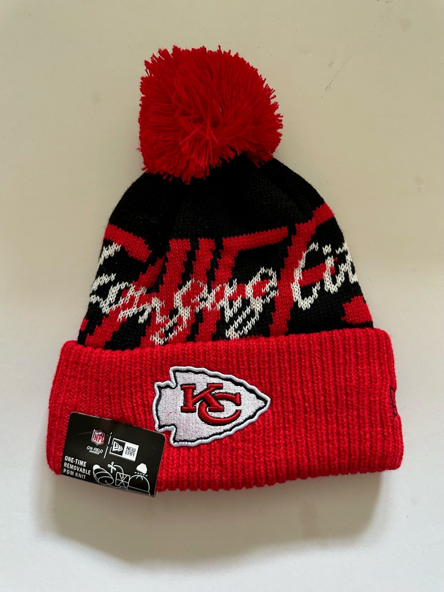 Kansas City Chiefs NFL Bobble Beanie Multi Colour With Tags on