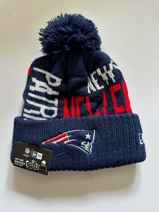 New England Patriots NFL Bobble Beanie Multi Colour With Tags on